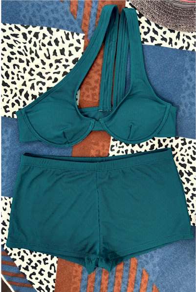 One Shoulder High Waist Sexy Tankini