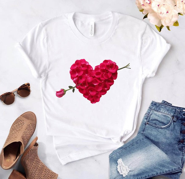 Heart and Flower Fancy Tshirts