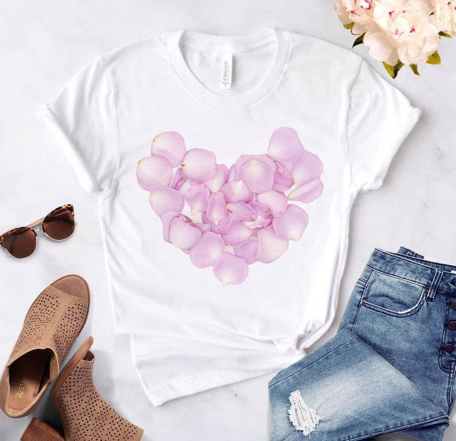 Heart and Flower Fancy Tshirts