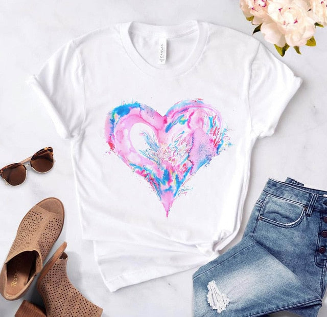 Heart and Flower Fancy Tshirts