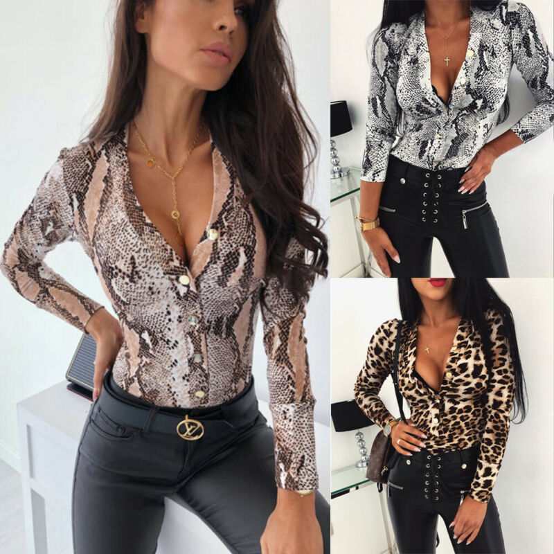 Long Sleeve Leopard Print Bodysuit