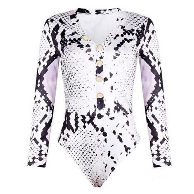 Long Sleeve Leopard Print Bodysuit