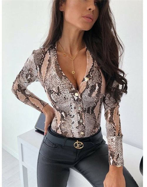 Load image into Gallery viewer, Long Sleeve Leopard Print Bodysuit
