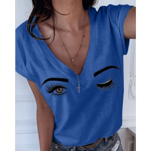 Load image into Gallery viewer, Deep V-neck Casual Women&#39;s Tshirt
