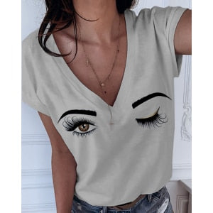 Load image into Gallery viewer, Deep V-neck Casual Women&#39;s Tshirt
