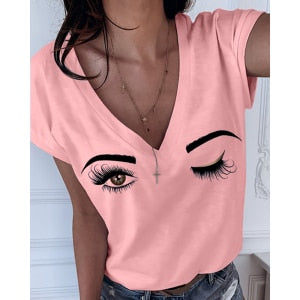 Load image into Gallery viewer, Deep V-neck Casual Women&#39;s Tshirt
