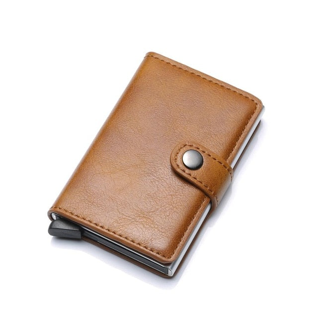 Men Credit Card Holder RFID Blocking Men Wallet Automatic Hasp Male Purse PU leather Bank Card Wallets Business ID Card Holder