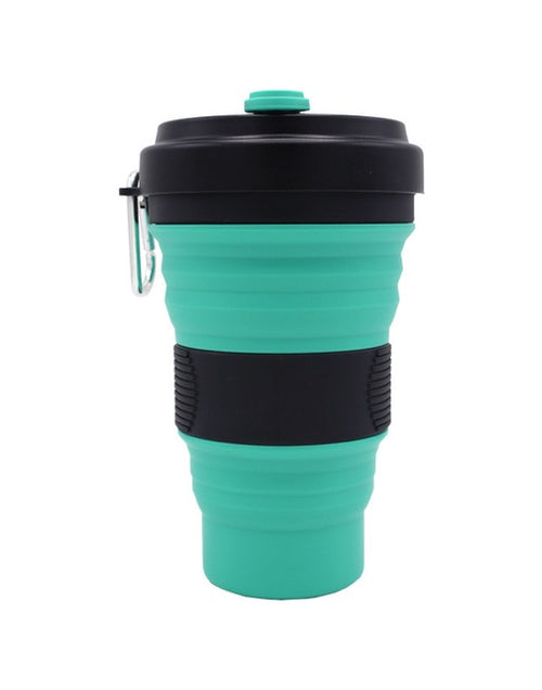 Load image into Gallery viewer, Collapsible Silicone Travel Coffee Cup With Lids
