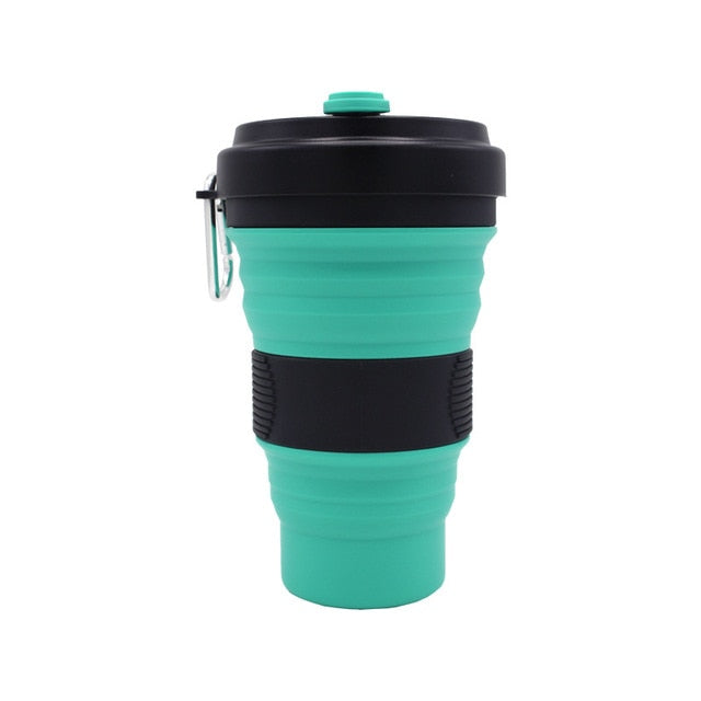 Collapsible Silicone Travel Coffee Cup With Lids