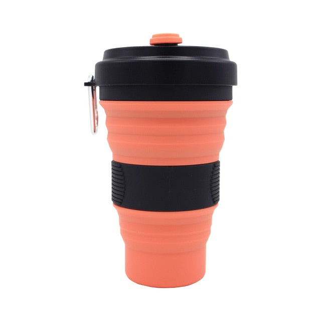 Collapsible Silicone Travel Coffee Cup With Lids