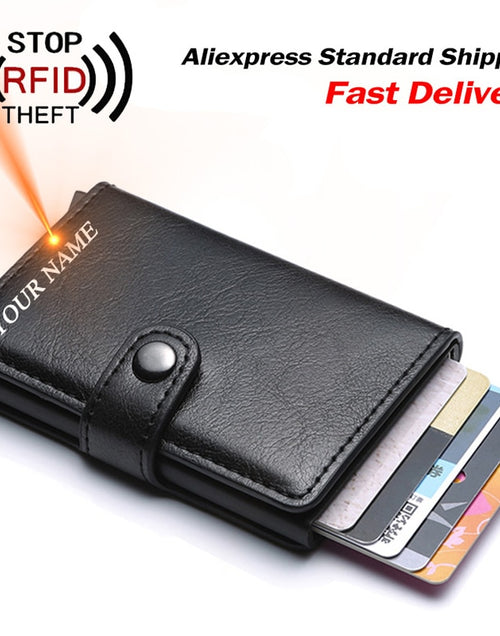 Load image into Gallery viewer, Men Credit Card Holder RFID Blocking Men Wallet Automatic Hasp Male Purse PU leather Bank Card Wallets Business ID Card Holder
