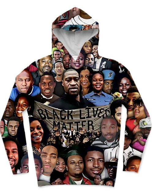 Load image into Gallery viewer, REAL American SIZE 2 styles black lives matter collage  Sublimation Printing Hoody  Hoodies Plus size 5xl 6xl
