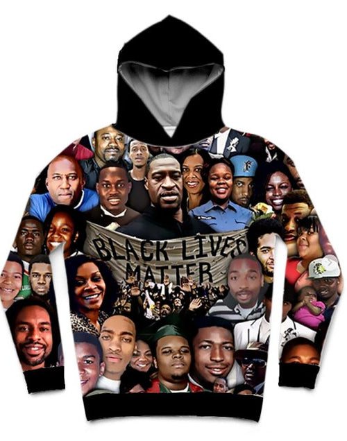 Load image into Gallery viewer, REAL American SIZE 2 styles black lives matter collage  Sublimation Printing Hoody  Hoodies Plus size 5xl 6xl
