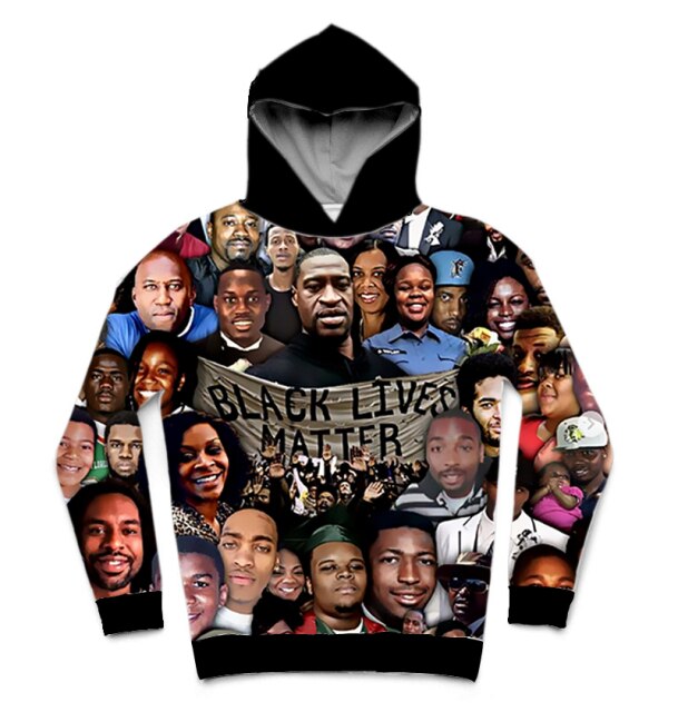 REAL American SIZE 2 styles black lives matter collage  Sublimation Printing Hoody  Hoodies Plus size 5xl 6xl