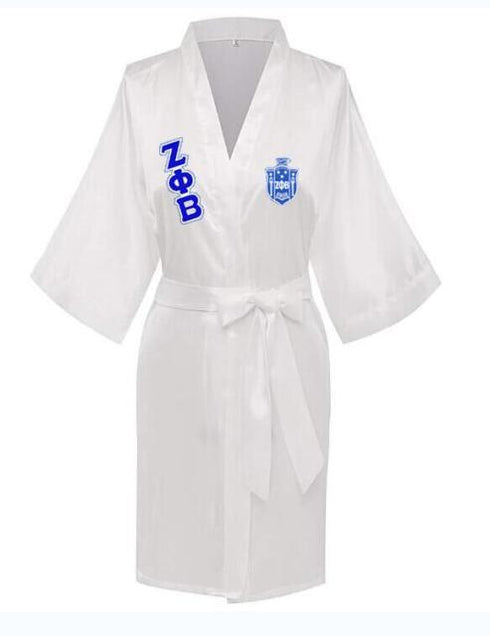 Load image into Gallery viewer, Sorority Delta, AKA, Zeta Sigma Faux Silk and Polyester Bath Robe..
