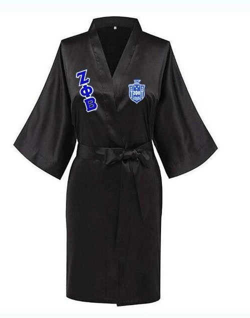 Load image into Gallery viewer, Sorority Delta, AKA, Zeta Sigma Faux Silk and Polyester Bath Robe..
