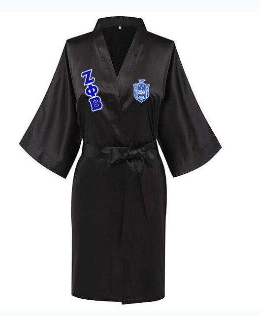 Sorority Delta, AKA, Zeta Sigma Faux Silk and Polyester Bath Robe..