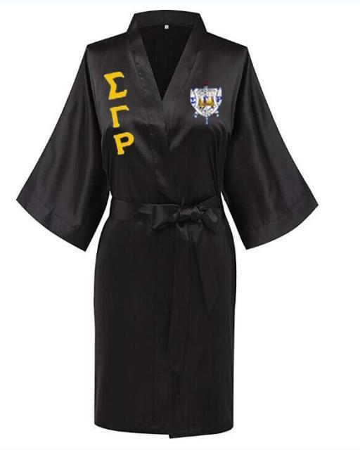 Sorority Delta, AKA, Zeta Sigma Faux Silk and Polyester Bath Robe..