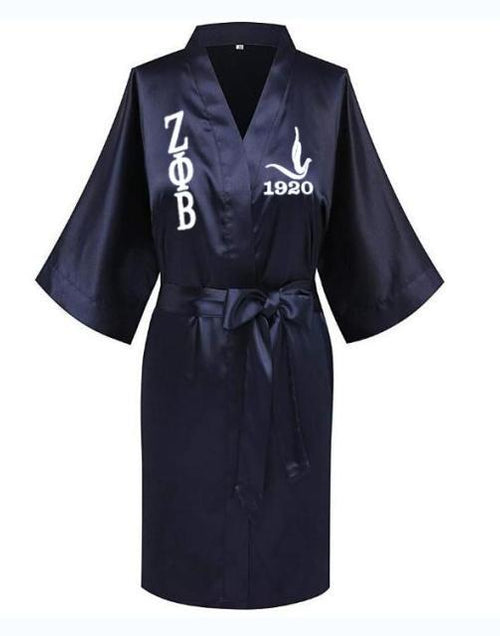 Load image into Gallery viewer, Sorority Delta, AKA, Zeta Sigma Faux Silk and Polyester Bath Robe..
