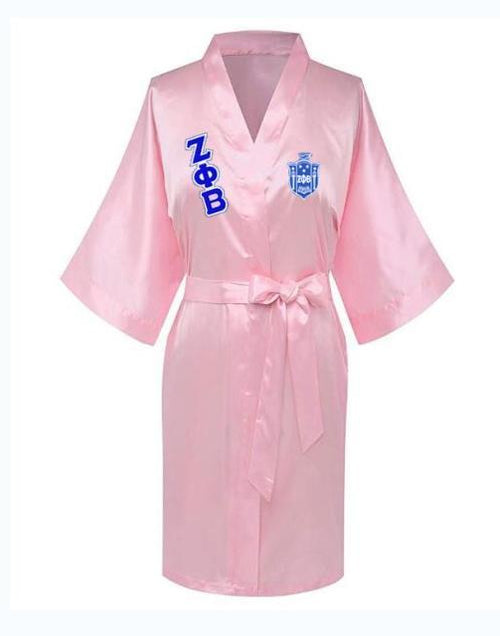 Load image into Gallery viewer, Sorority Delta, AKA, Zeta Sigma Faux Silk and Polyester Bath Robe..
