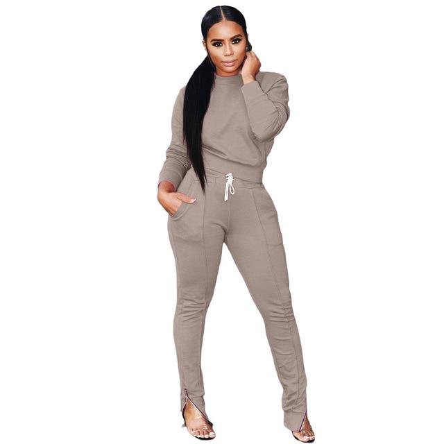 Sassy Two Piece Set Top and Pants with Foot Zipper