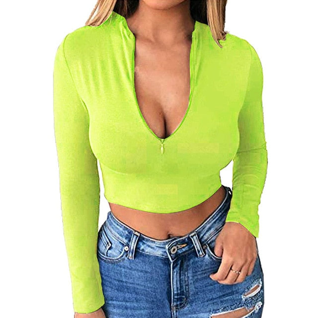 Sexy Crop Tops Cotton Knit Party TShirt