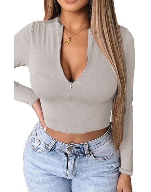 Load image into Gallery viewer, Sexy Crop Tops Cotton Knit Party TShirt
