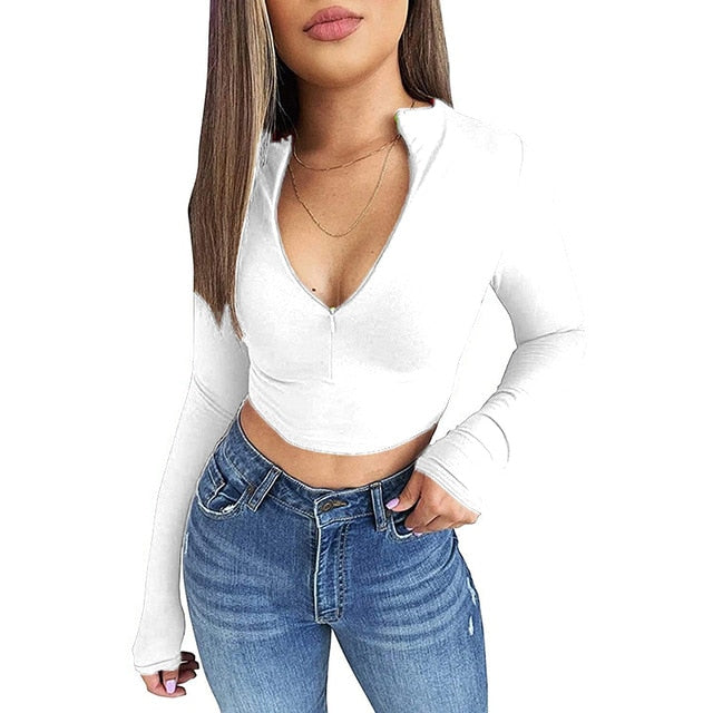 Sexy Crop Tops Cotton Knit Party TShirt