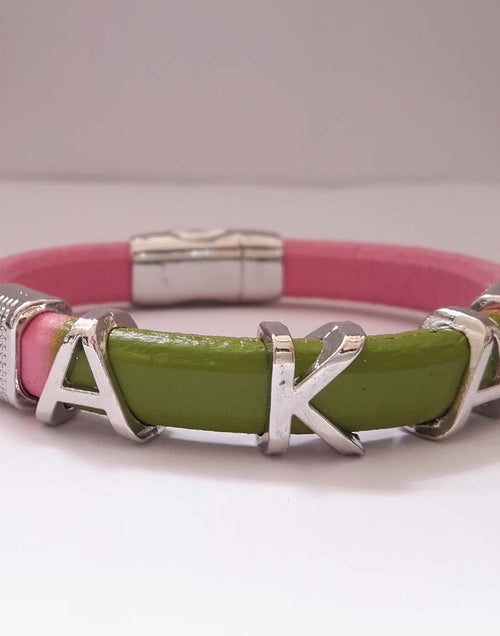 Load image into Gallery viewer, greek sorority and fraternity society  Leather Bangle
