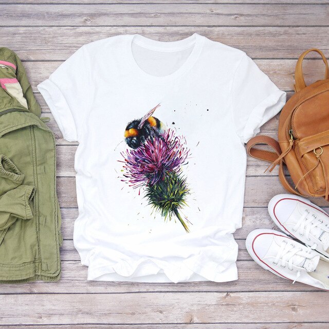 Summer Everyday Fashion Print  T-Shirts