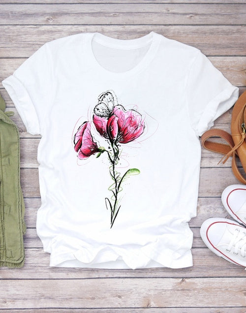 Load image into Gallery viewer, Summer Everyday Fashion Print  T-Shirts
