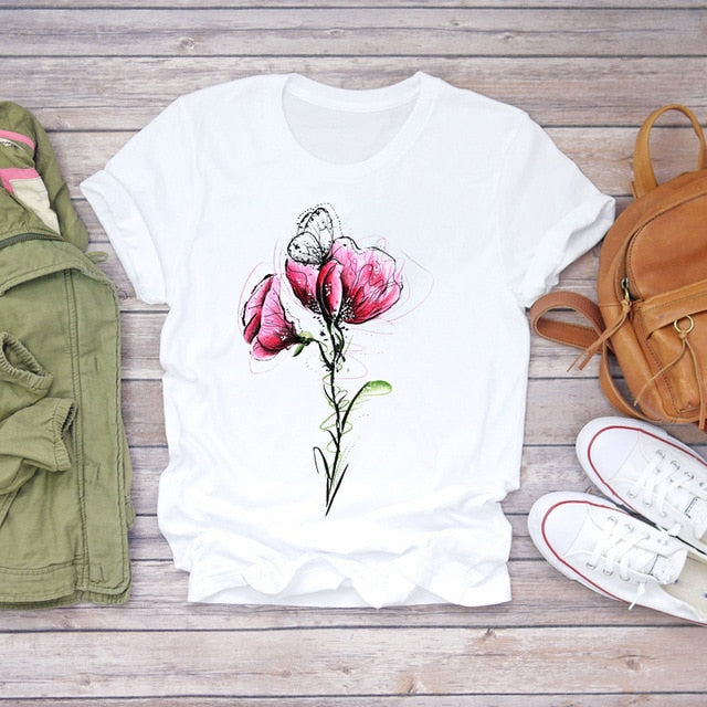 Summer Everyday Fashion Print  T-Shirts