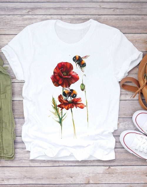 Load image into Gallery viewer, Summer Everyday Fashion Print  T-Shirts
