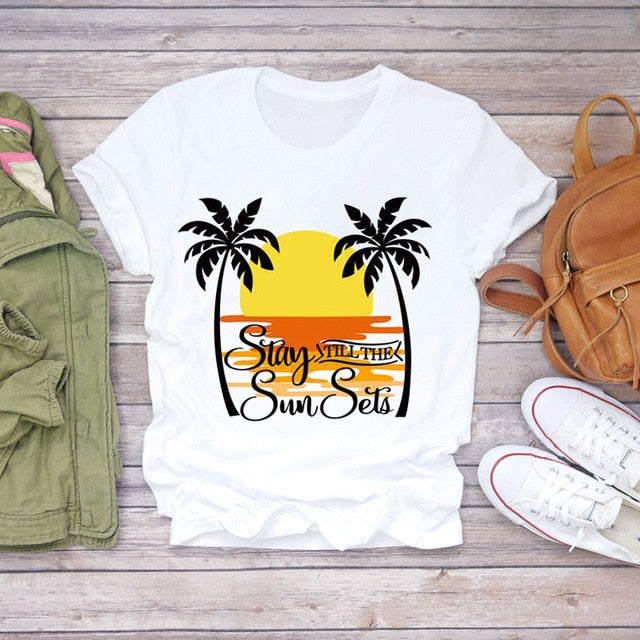 Summer Everyday Fashion Print  T-Shirts