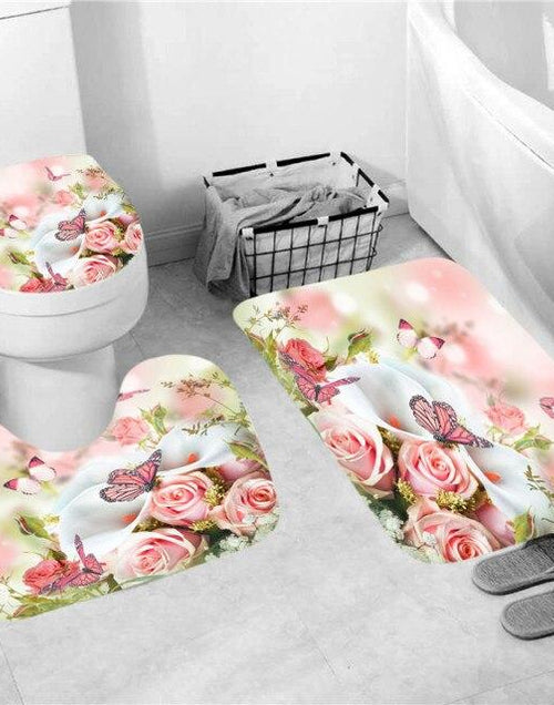 Load image into Gallery viewer, Radiant Blue, Red, Pink, Rose Shower Curtain with Hooks
