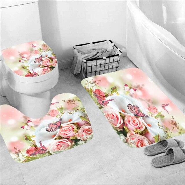 Radiant Blue, Red, Pink, Rose Shower Curtain with Hooks