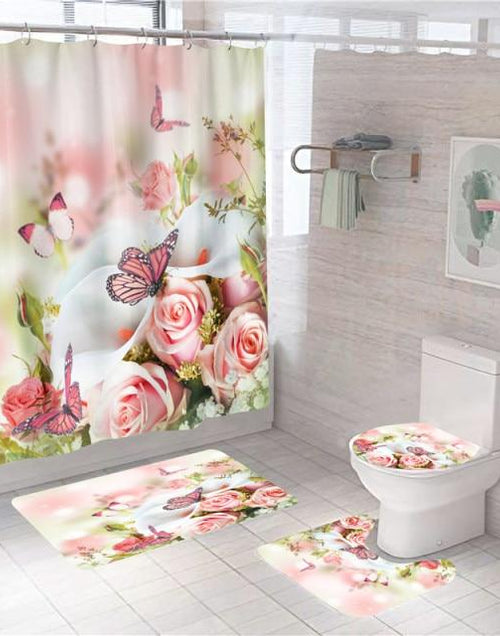 Load image into Gallery viewer, Radiant Blue, Red, Pink, Rose Shower Curtain with Hooks
