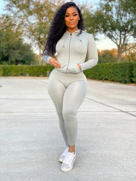 Load image into Gallery viewer, Two Piece Set, Long Sleeve Hooded Sporty Top with Matching Leggings
