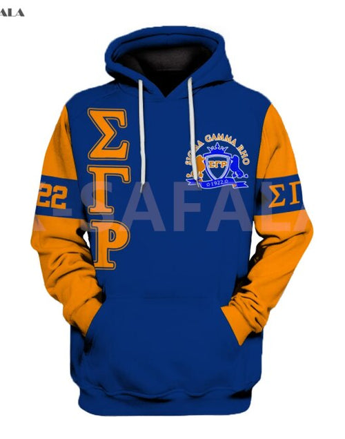 Load image into Gallery viewer, ΣΓΡ Sigma Gamma Rho Pattern 3D Over Printed Hoodie Man Women Unisex Outwear Zipper Pullover Sweatshirt Casual
