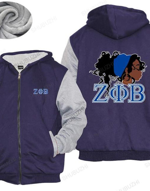 Load image into Gallery viewer, Zeta Phi Beta Sorority Hoodie, Zipper
