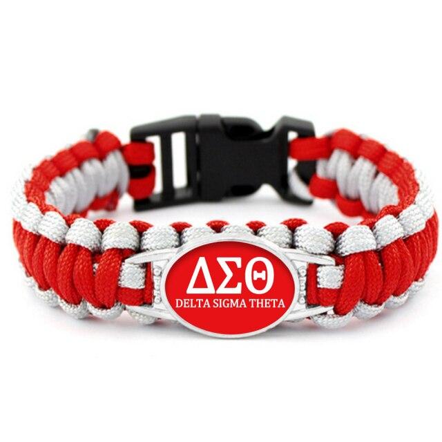 Delta Sigma Theta Hand-Woven Rope Bracelet Bangle