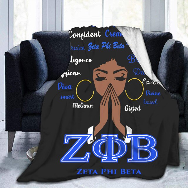 Zeta Phi Beta Throw Blanket Ultra Soft Lightweight Flannel Blanket Bed Quilt Durable Home Decor Fleece Blanket for Sofa Travel