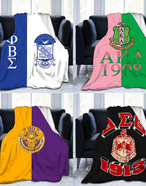 Load image into Gallery viewer, Sorority And Fraternity Greek Double layer Cashmere 310G Flannel Blanket popular Baby Blanket Lunch Break Blanket
