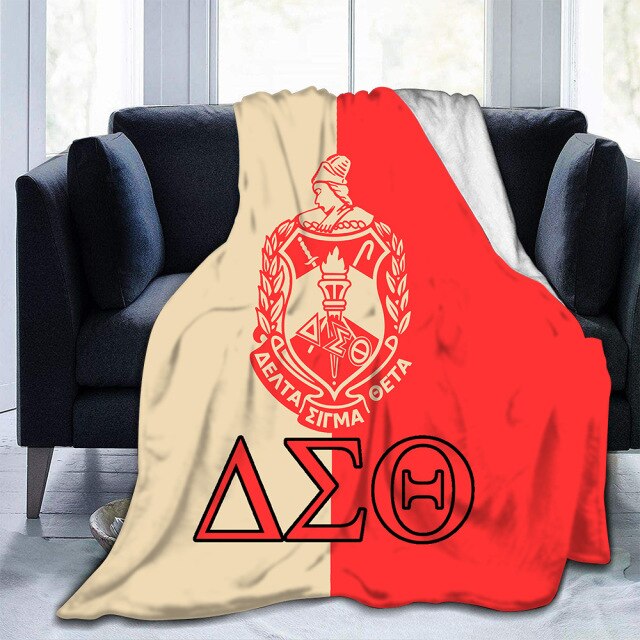 Sorority And Fraternity Greek Double layer Cashmere 310G Flannel Blanket popular Baby Blanket Lunch Break Blanket