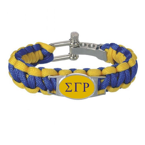 Load image into Gallery viewer, Custom Greek Letters SGR Sorority  550 Paracord Bracelets Sigma Gamma Rho Adjustable Survival Bracelet
