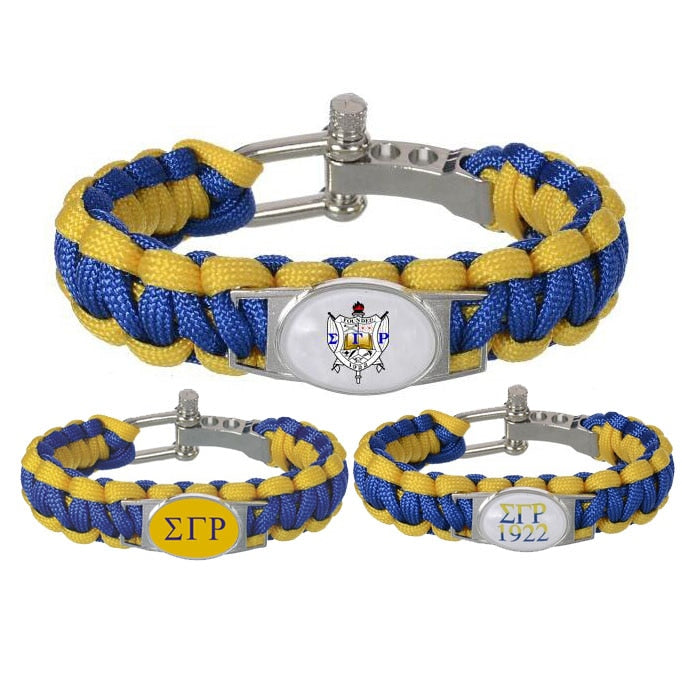 Custom Greek Letters SGR Sorority  550 Paracord Bracelets Sigma Gamma Rho Adjustable Survival Bracelet