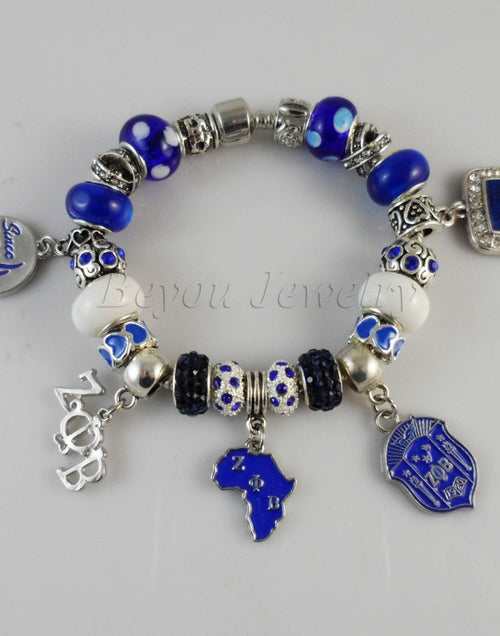 Load image into Gallery viewer, Newest ZETA PHI BETA  Sorority  Bracelet ZPB charm bead  bracelet bangle
