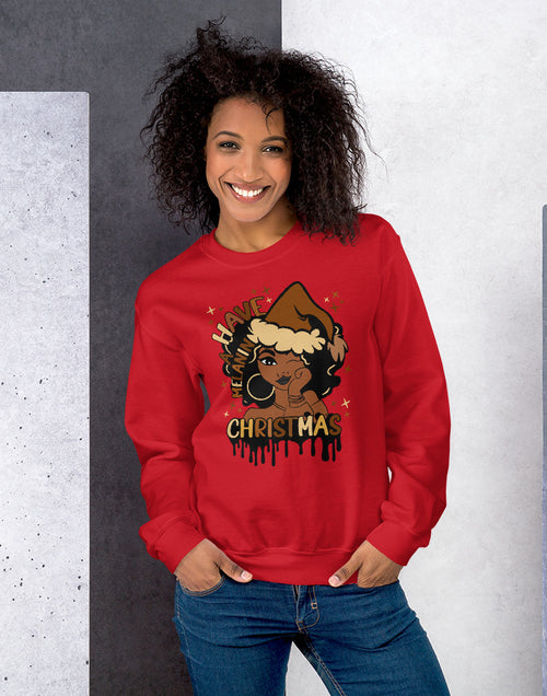 Load image into Gallery viewer, Melanin Christmas Unisex Sweatshirt
