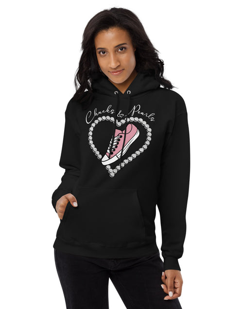 Load image into Gallery viewer, Chucks &amp; Pearls Unisex Fleece Hoodie
