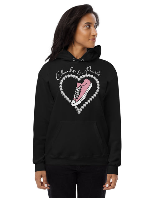 Load image into Gallery viewer, Chucks &amp; Pearls Unisex Fleece Hoodie
